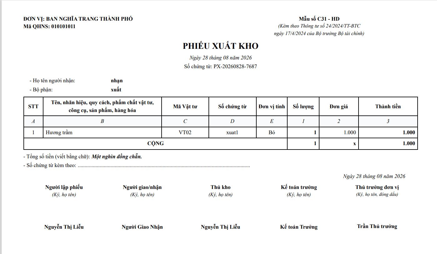 NhatSoft - Phân hệ Quản lý Kho Thông Minh - Giao diện chính